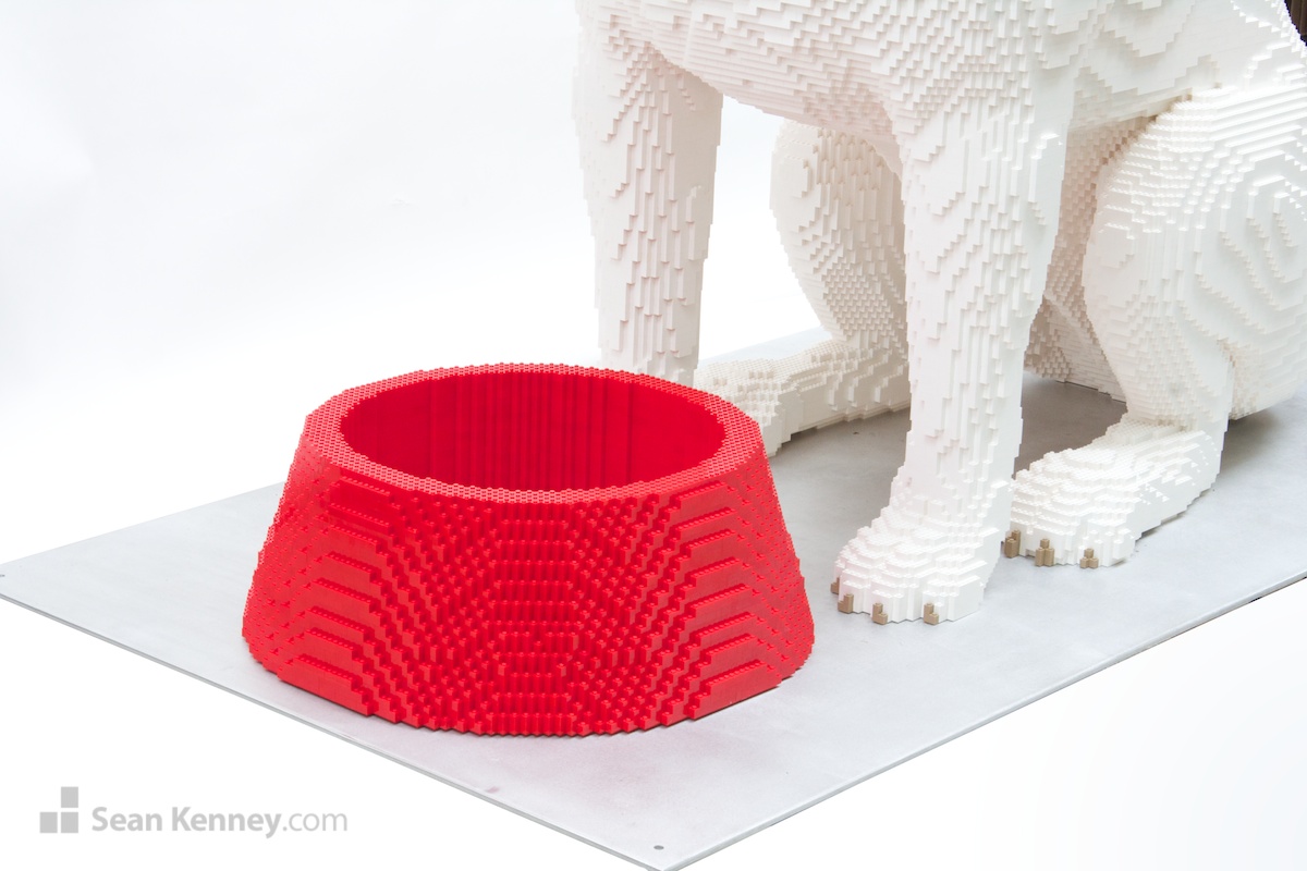 Sean Kenney's art with LEGO bricks Bullseye the Target dog