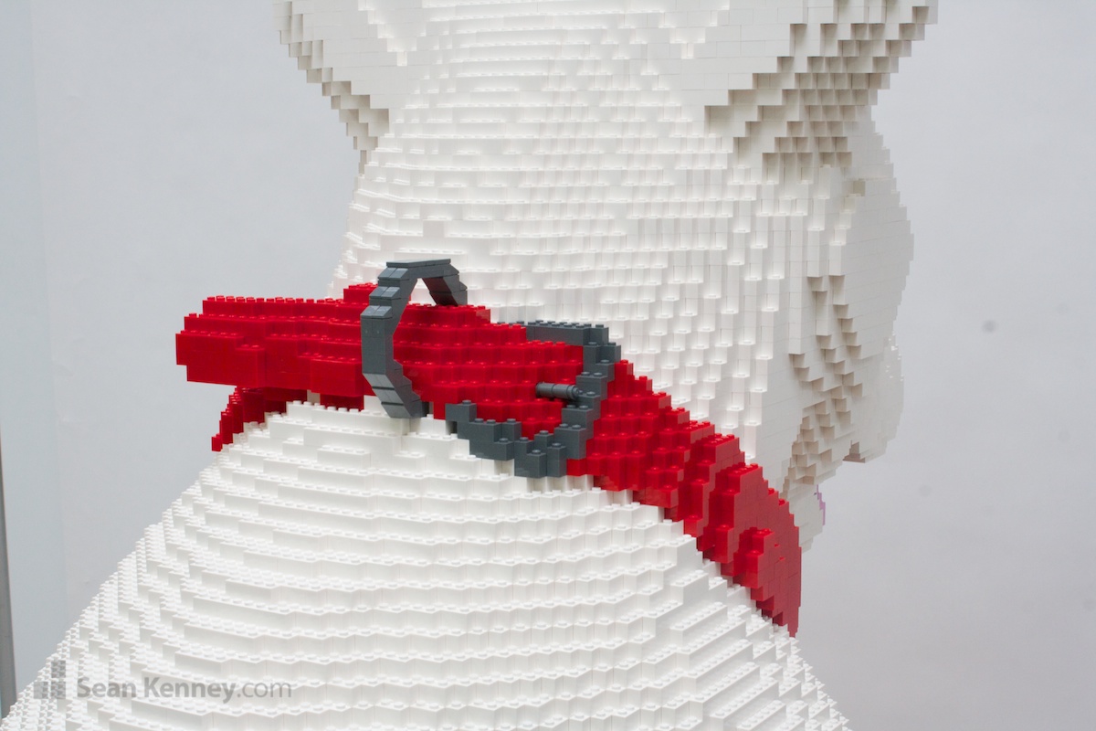 Sean Kenney's art with LEGO bricks Bullseye the Target dog