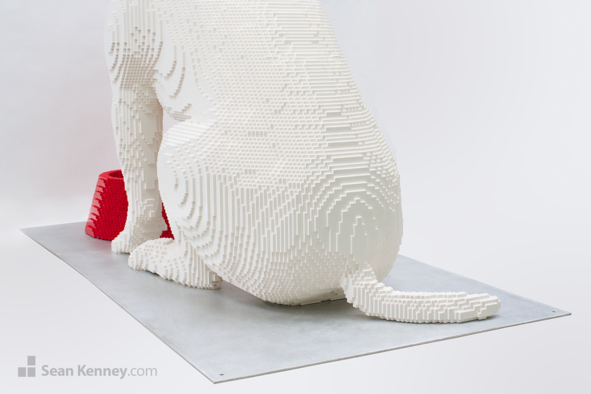 Sean Kenney's art with LEGO bricks Bullseye the Target dog