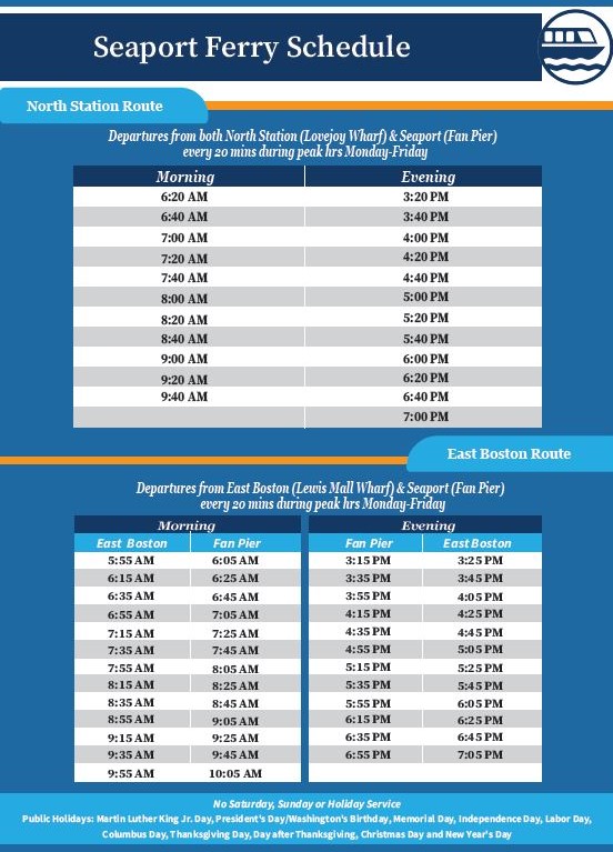 Ferry Schedules Seaport Ferry