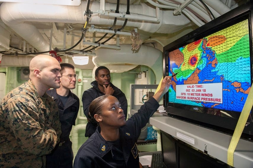 Forecasting for the Fleet Naval Meteorology and Oceanography Command Monitors Weather, Ocean