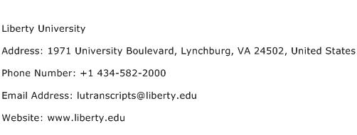 Liberty University Address, Contact Number of Liberty University
