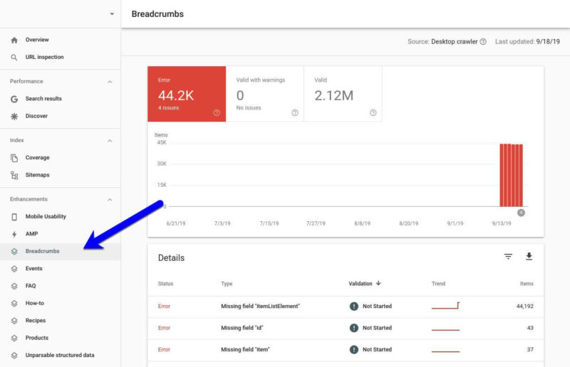 Breadcrumb structured data reports now available in Google Search Console