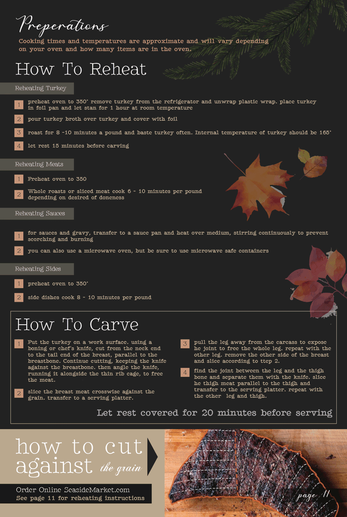 Holiday Menu Seaside Market