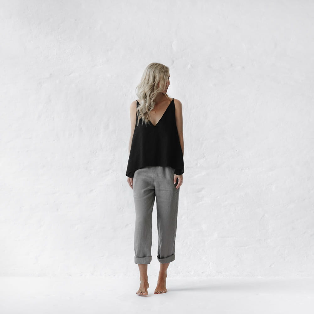 Linen top black