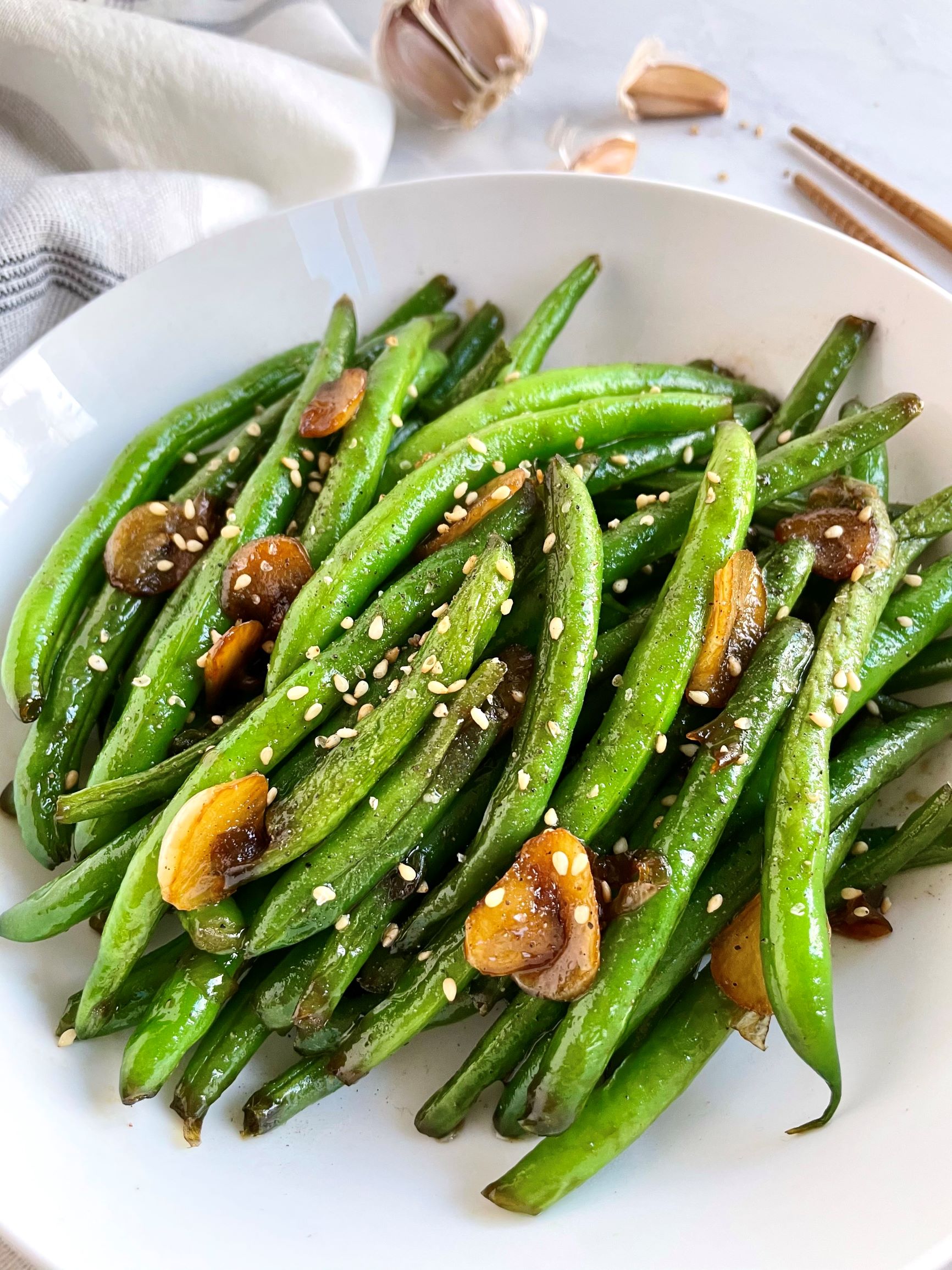 Easy Garlic Green Beans ⋆ Seasoned by Jin