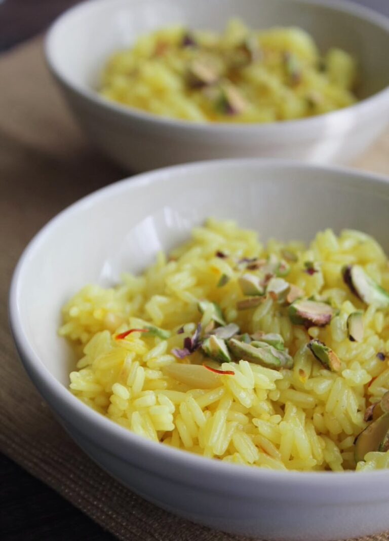 Perfect Saffron Rice in your rice cooker Seasonal food blog of Chef Deborah at Cuvée at The