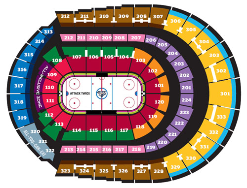 Bridgestone Arena, Nashville TN Seating Chart View