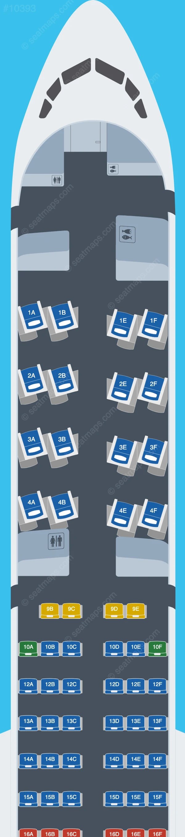 Seat map of National Airlines Boeing 757200 aircraft