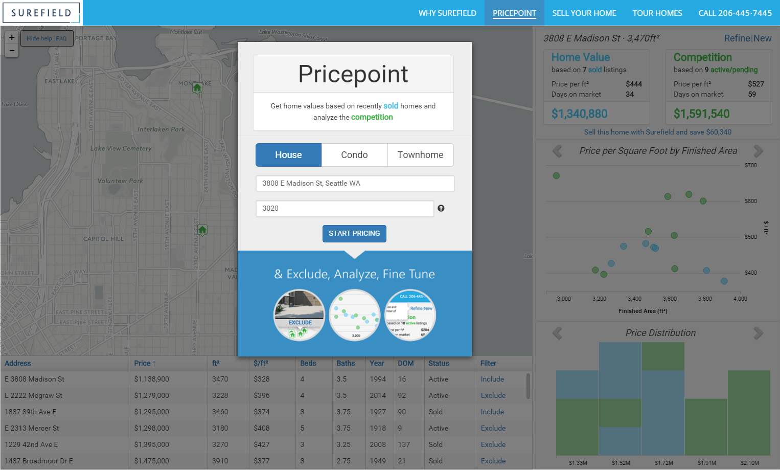 Surefield Releases New MapBased Home Pricing Tool to Compete with Zillow & Redfin • Seattle Bubble