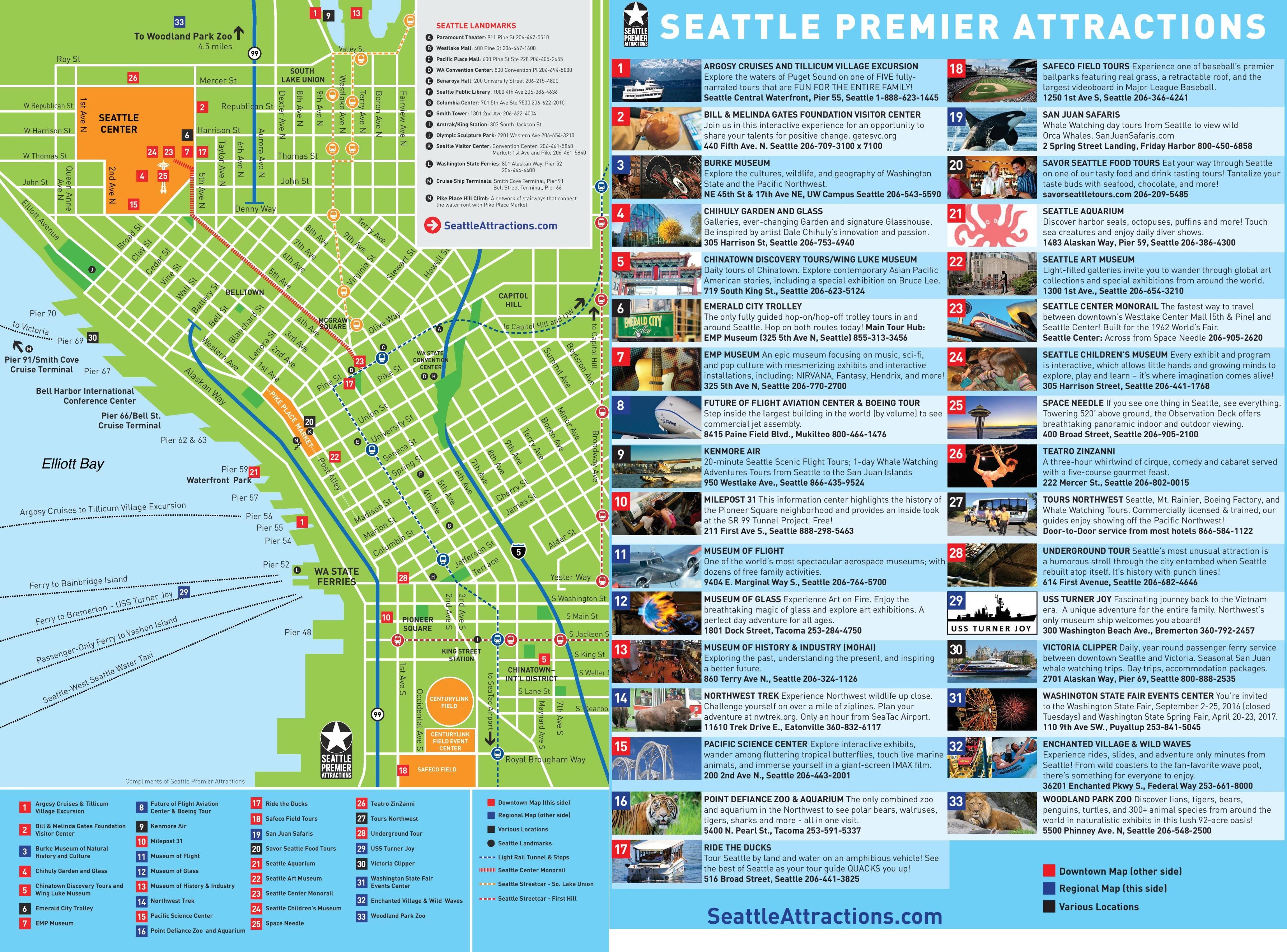 Seattle Tourist Spots Map Devora Selinda