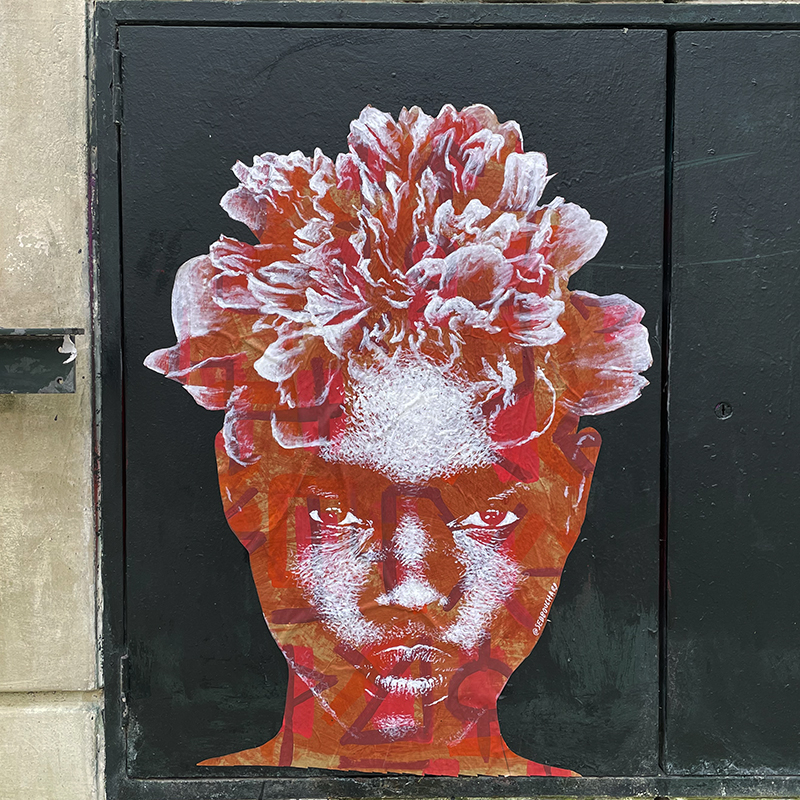 Flower Power, Femme à la chevelure fleurie / Nantes, France Sebastien