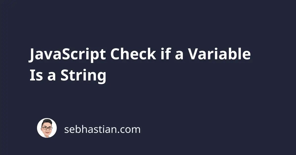 JavaScript Check if a Variable Is a String sebhastian