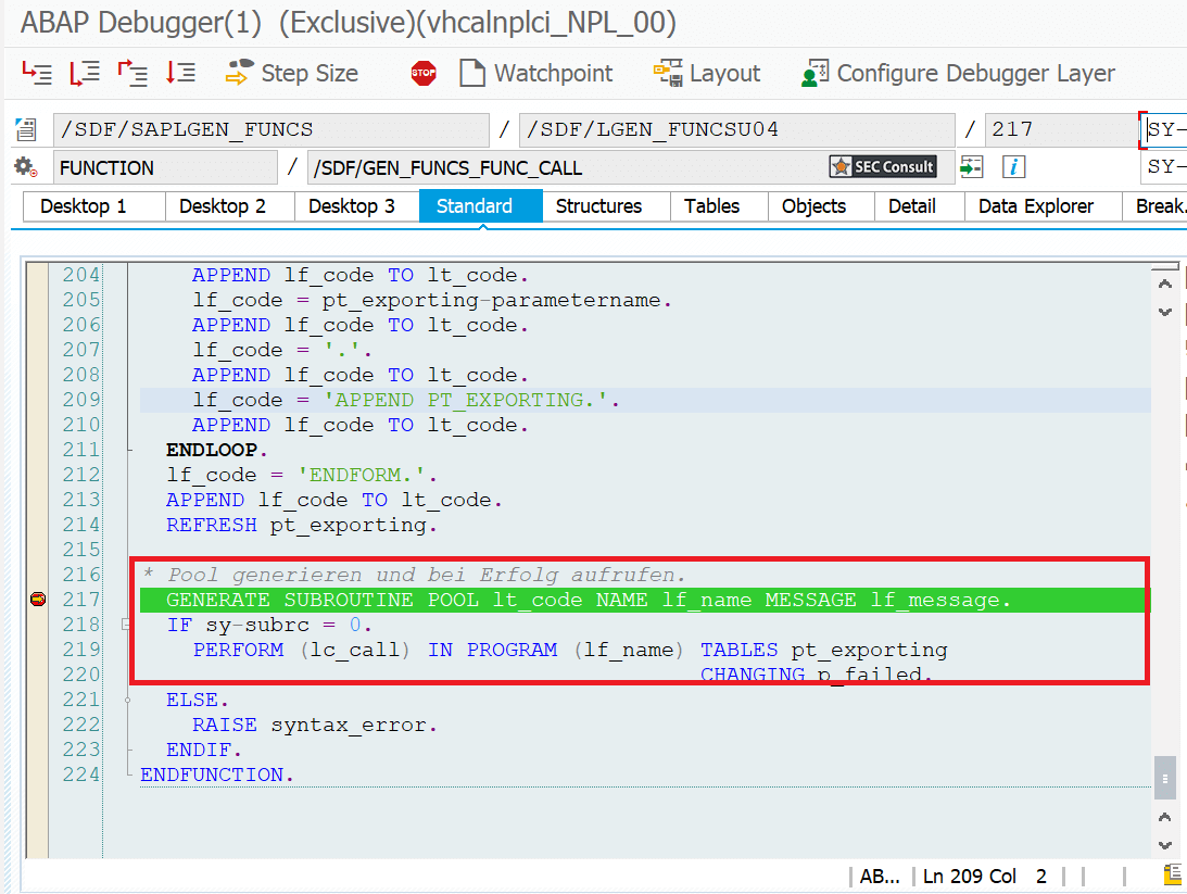 Code Injection in SAP Application Server ABAP Solution Tools Plugin STPI