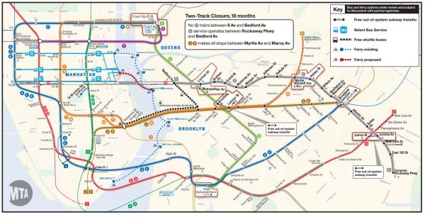 L Train Map Brooklyn City officials play cheap politics as MTA announces 18month L train