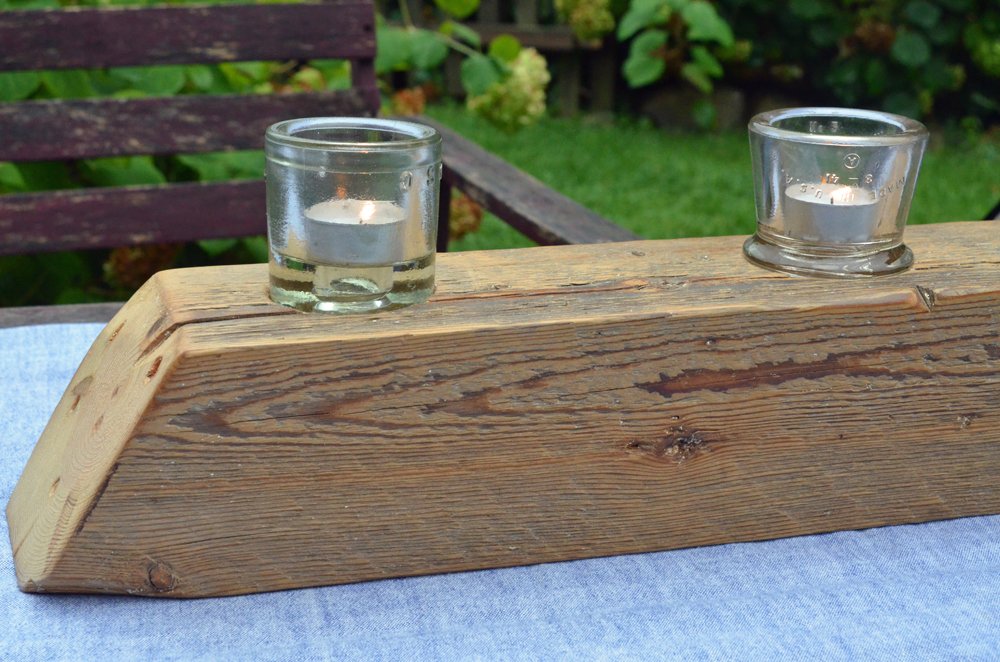 Natural Barn Beam candle holder