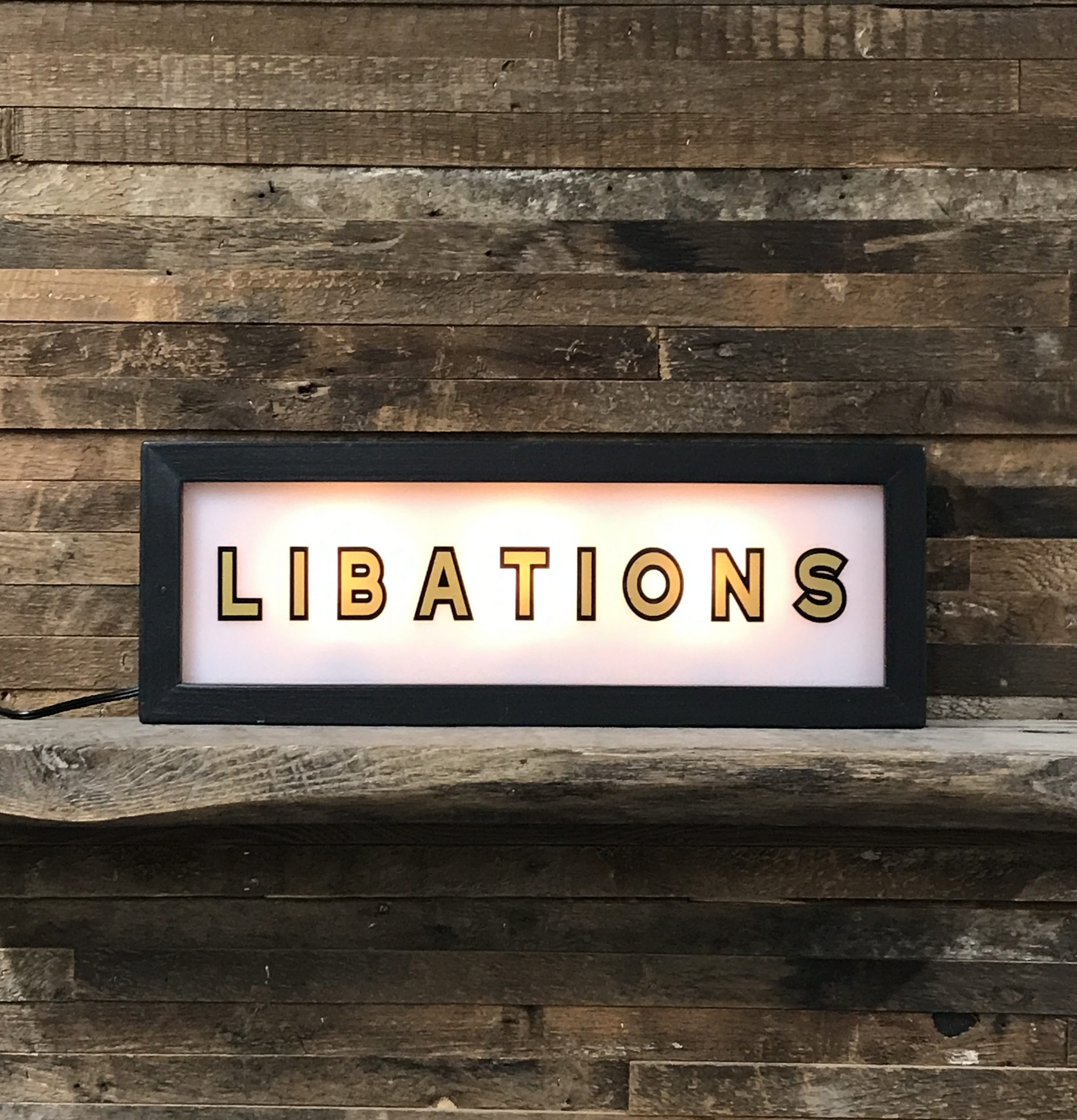 Lighted retro bar signs back lit signs for home bar wood frame