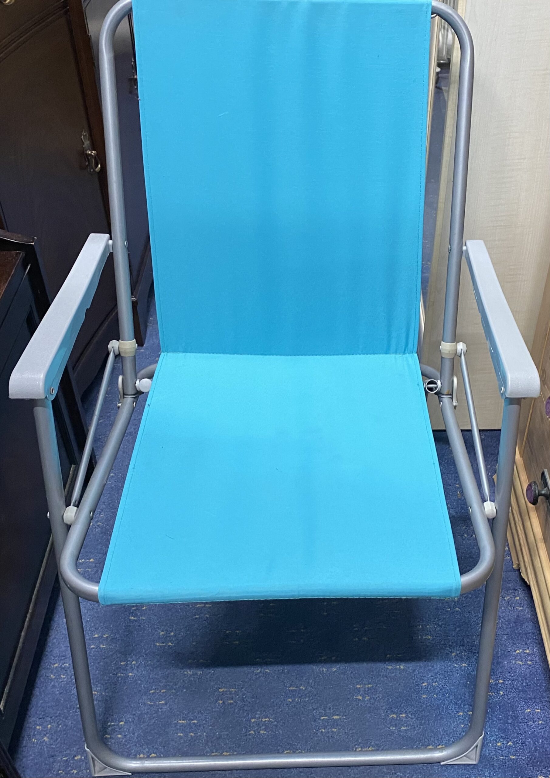 Folding garden chair (blue) The 2nd Hand Shop
