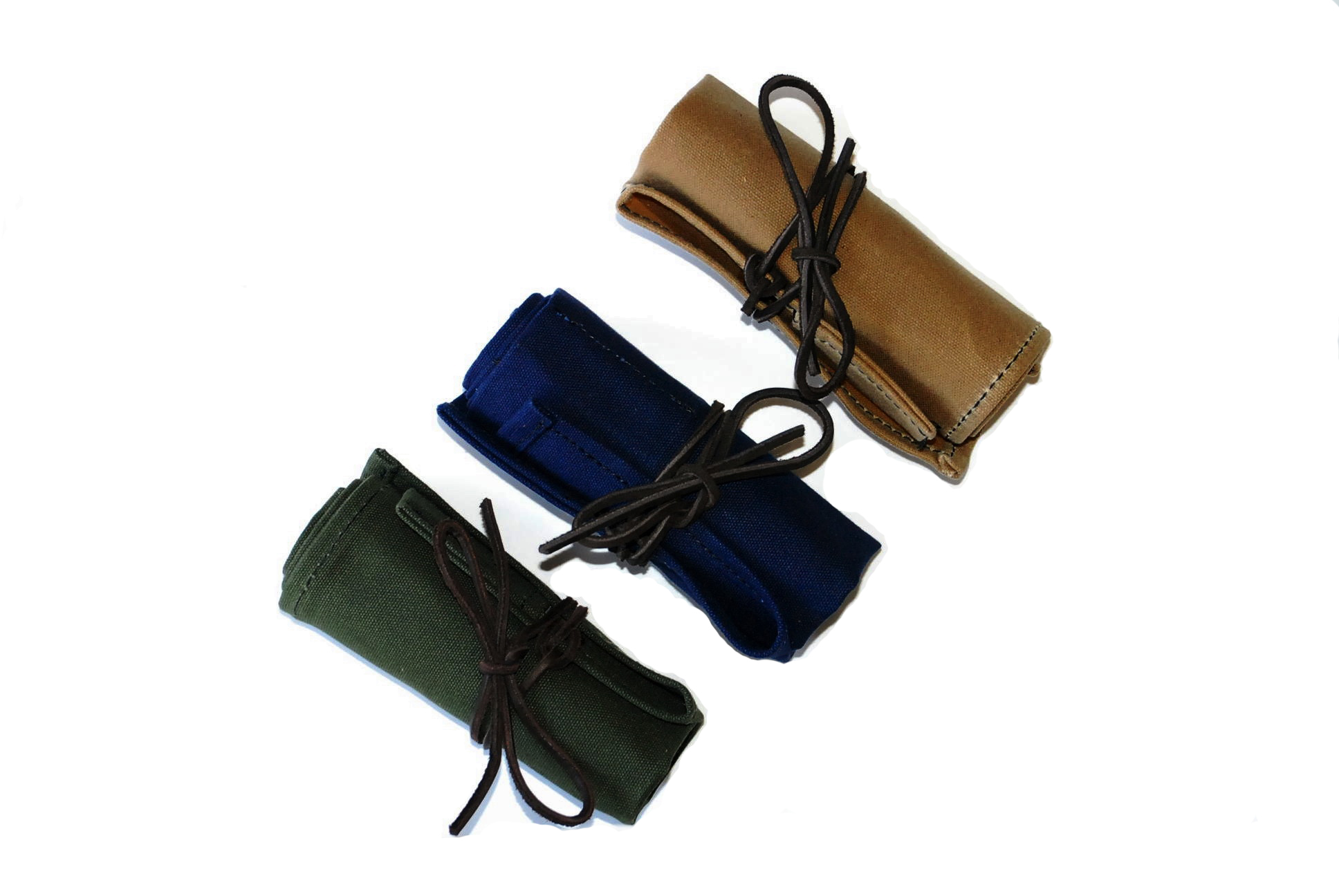 Second Time Ticking Waxed Canvas 6 Watch Travel Rolls USA Made Navy