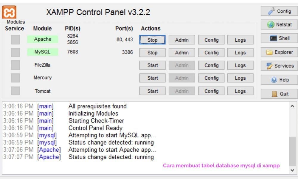 Cara Membuat Tabel Database Mysql di XAMPP