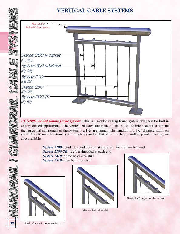 Stainless Steel Vertical Cable Railing System VC12000 Seco South