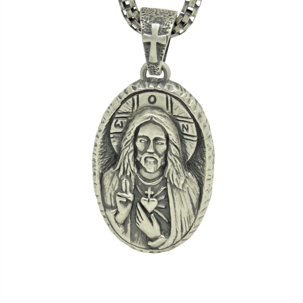 STERLING SILVER 925 CUSTOM MADE CHRISTIAN "JESUS CHRIST" HANDCRAFTED RELIGIOUS PENDANT MEDAL