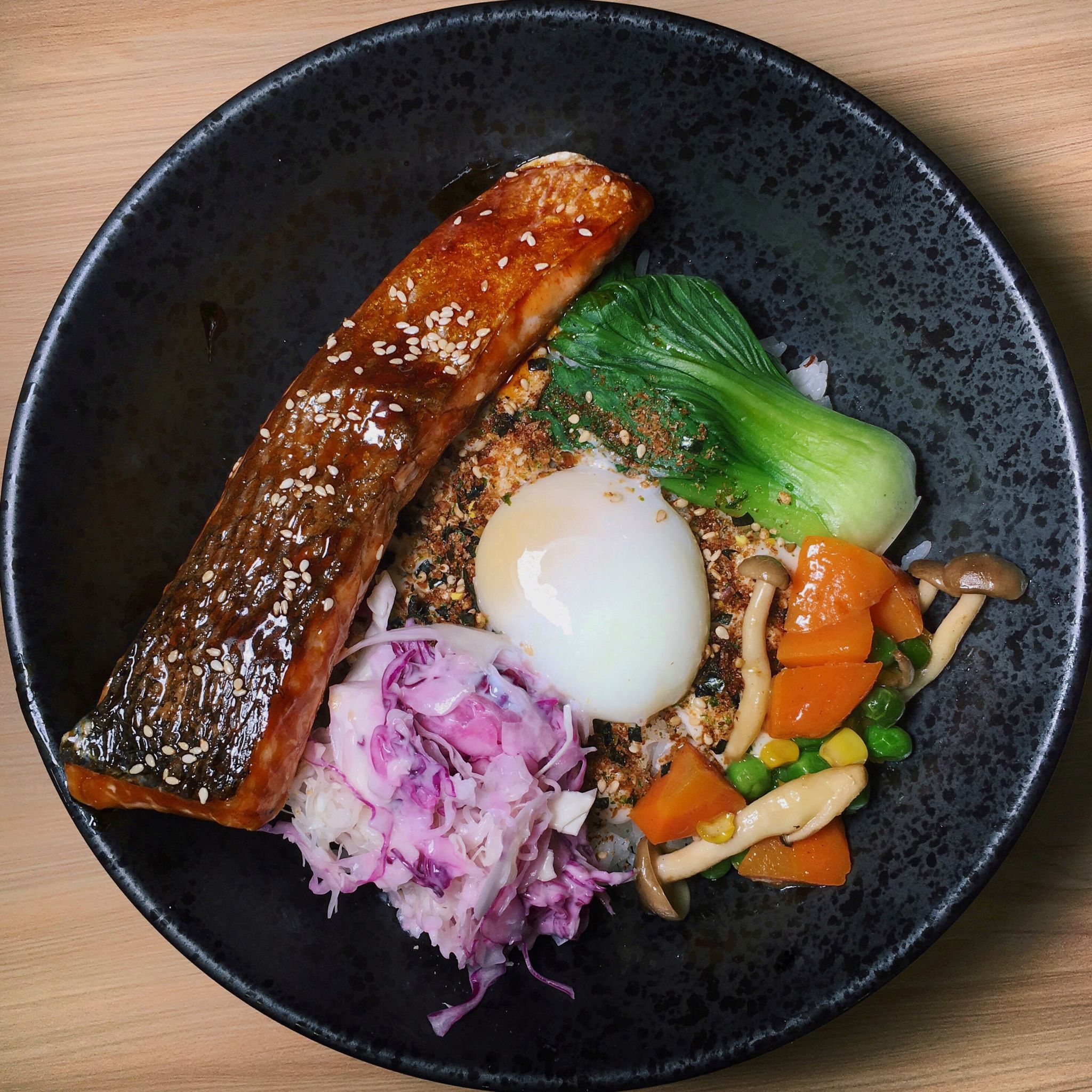 Glazed Teriyaki Salmon Furikake Bowl 5 Senses Secret Life of Fatbacks