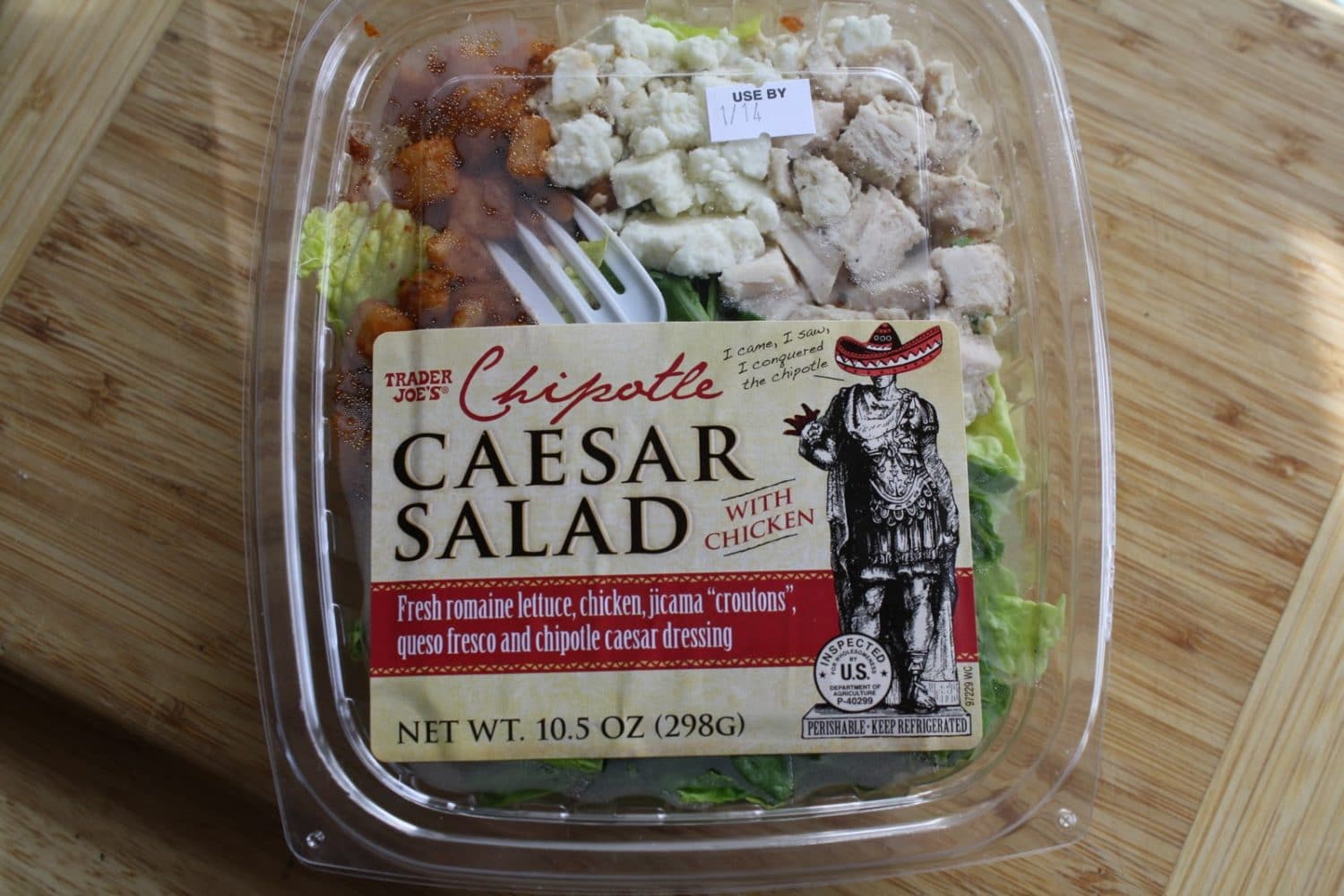 Caesar Salad with Chicken with Dressing from Trader Joe's Nurtrition
