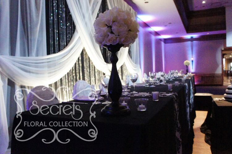 A Black and White Damask Wedding Reception Decoration Toronto Wedding