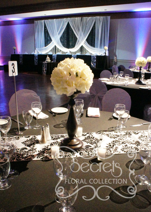 A Black and White Damask Wedding Reception Decoration Toronto Wedding Decor Secrets Floral