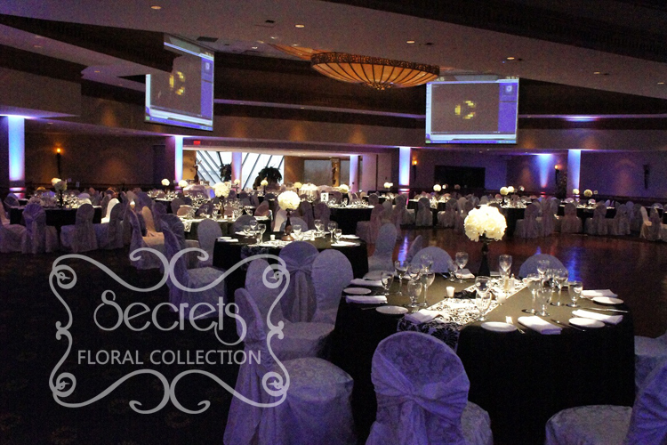 A Black and White Damask Wedding Reception Decoration Toronto Wedding