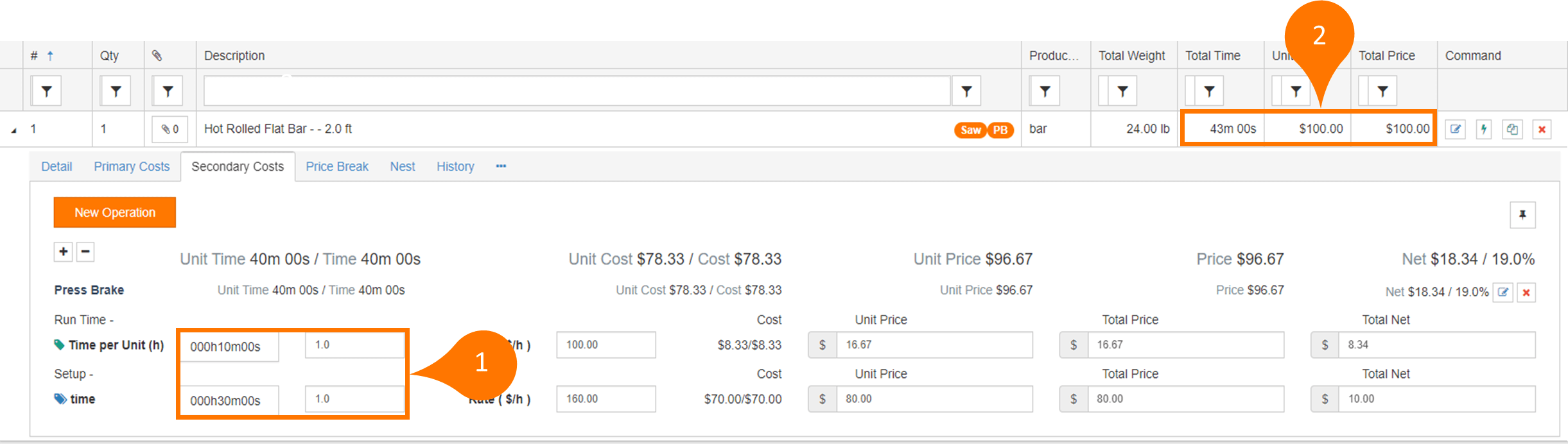 How do multipliers work in SecturaFAB? SecturaFAB