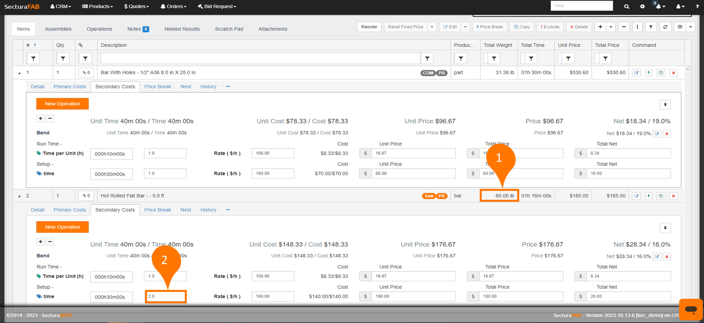 How do multipliers work in SecturaFAB? SecturaFAB