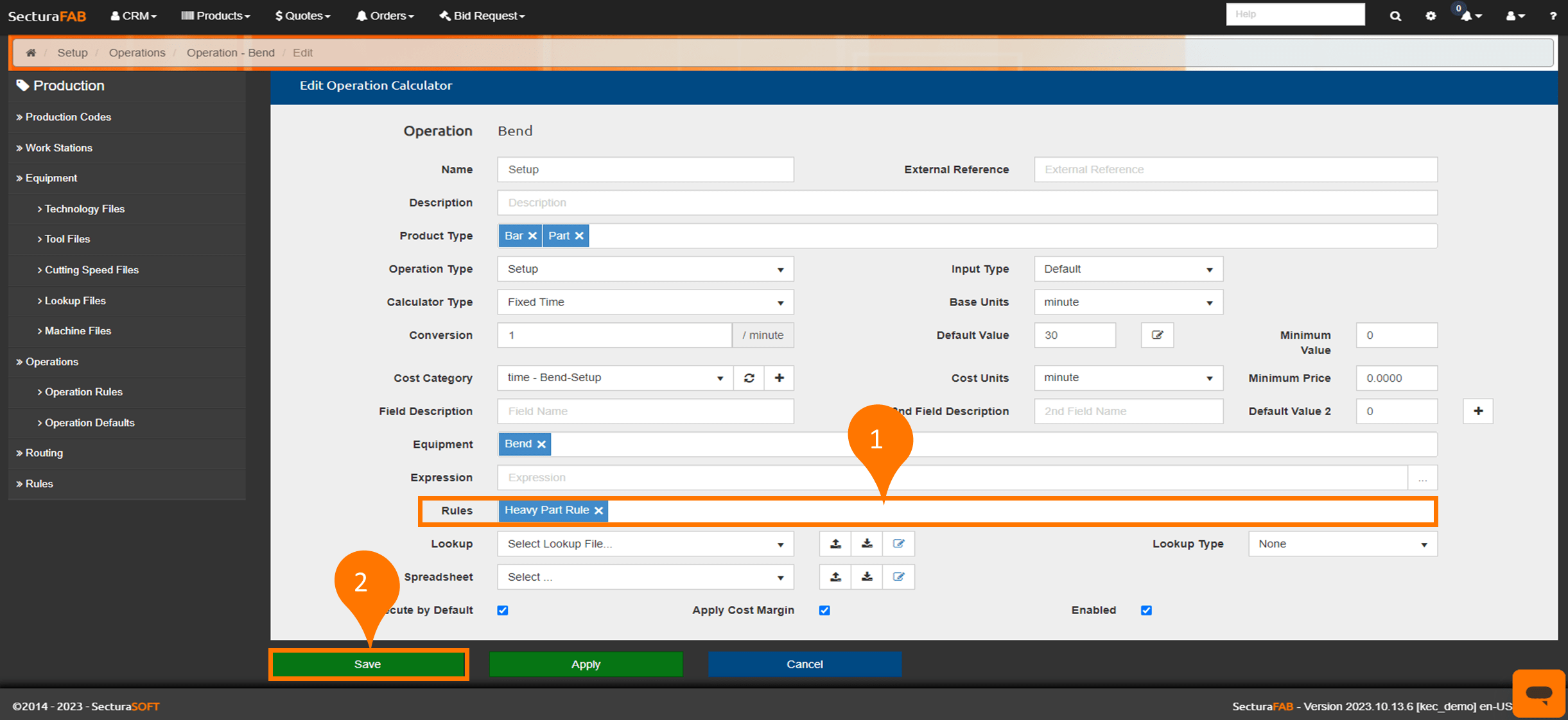 How do multipliers work in SecturaFAB? SecturaFAB