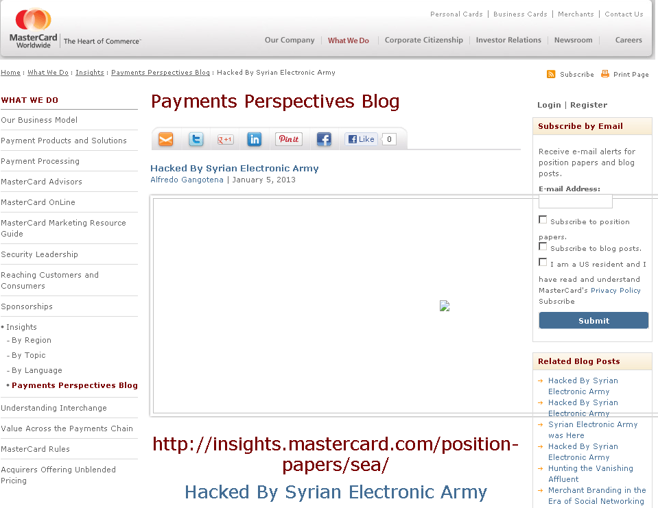 Hacked! MasterCard site