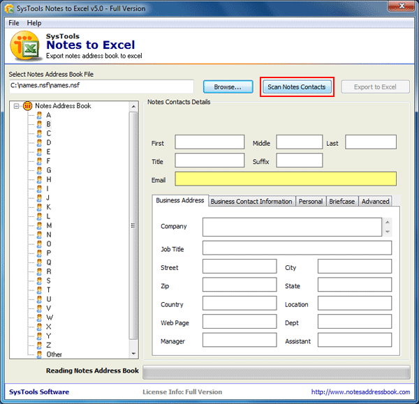 Lotus Notes Address Book to Excel — Export NSF Contacts to XLS