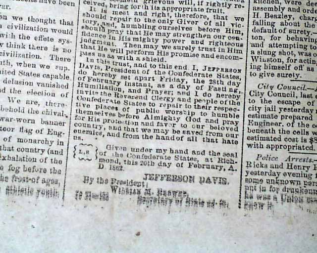 Death of Willie Lincoln... Jeff Davis Proclamation...