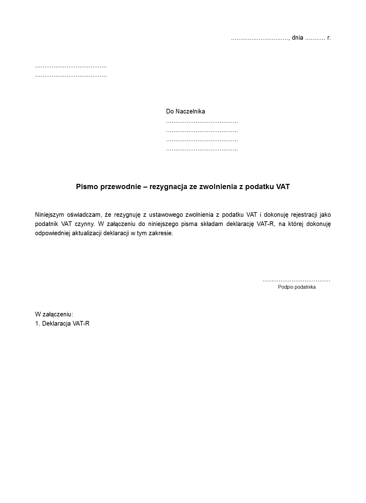 PPRZV Pismo przewodnie rezygnacja druk, formularz online