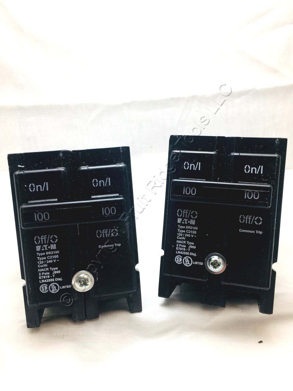2 Eaton BR2100 2Pole BR Circuit Breakers 100A Westinghouse Challenger