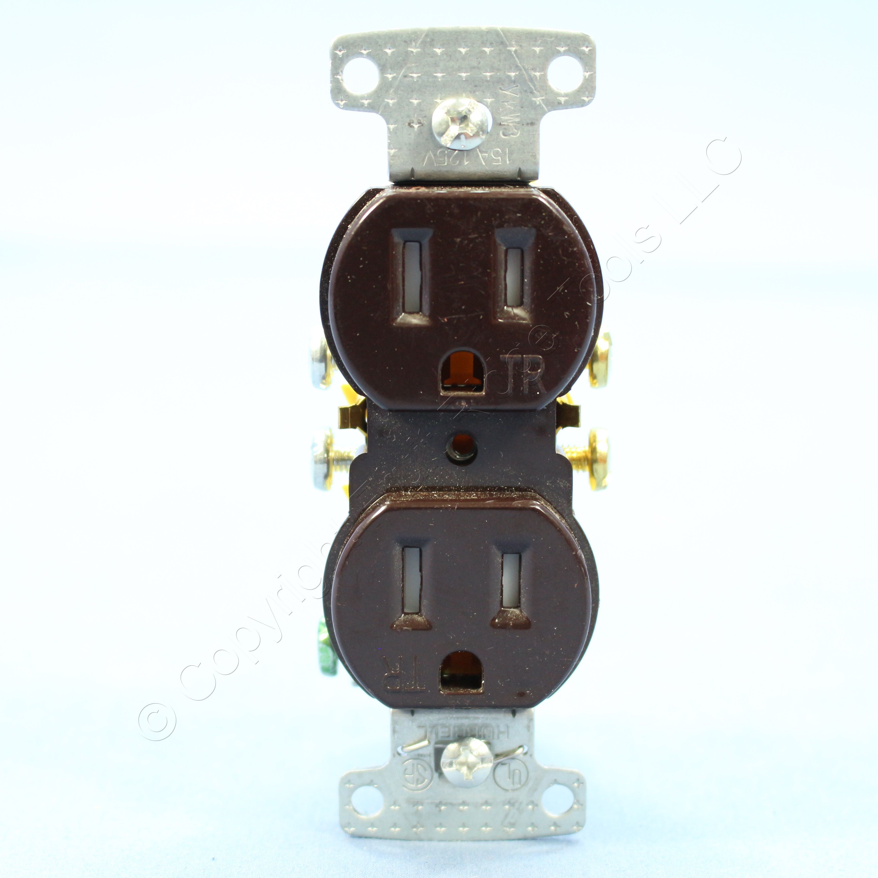 Hubbell Brown TAMPER RESISTANT Duplex Receptacle Outlet 515R 15A Bulk