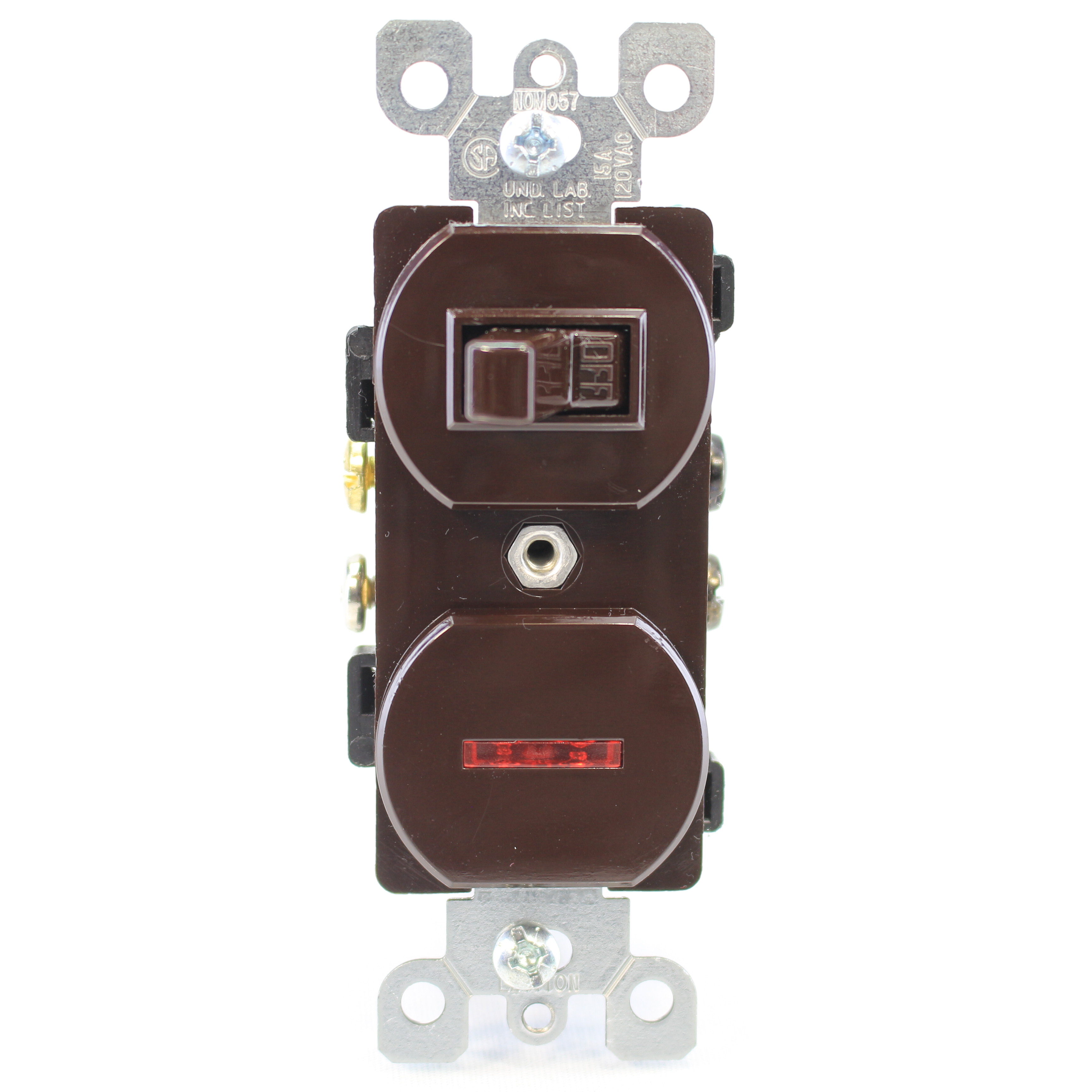 New Leviton Brown Commercial Toggle Wall Light Switch & Pilot Light