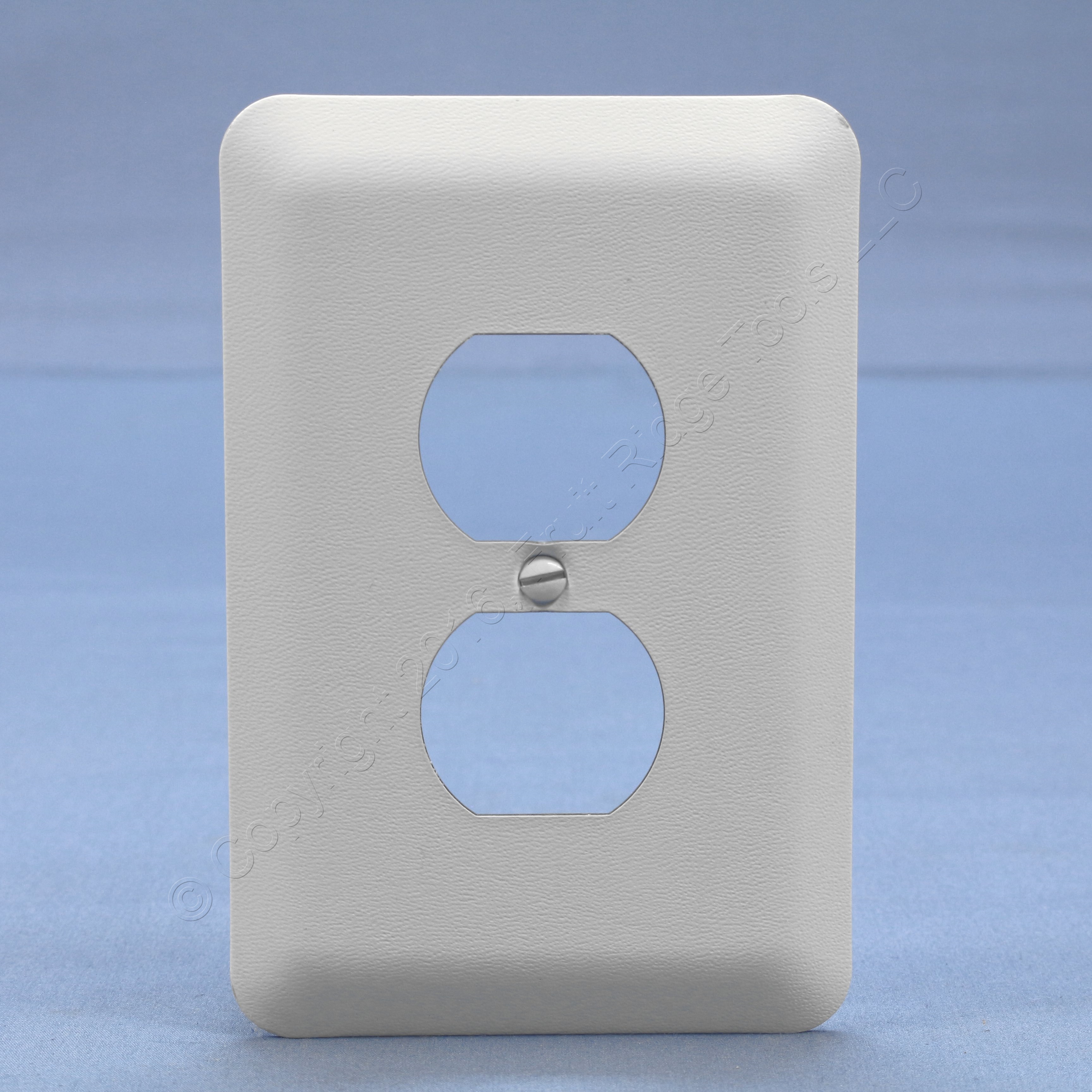 Leviton JUMBO White Metal Cover Duplex Receptacle Oversize Wallplate