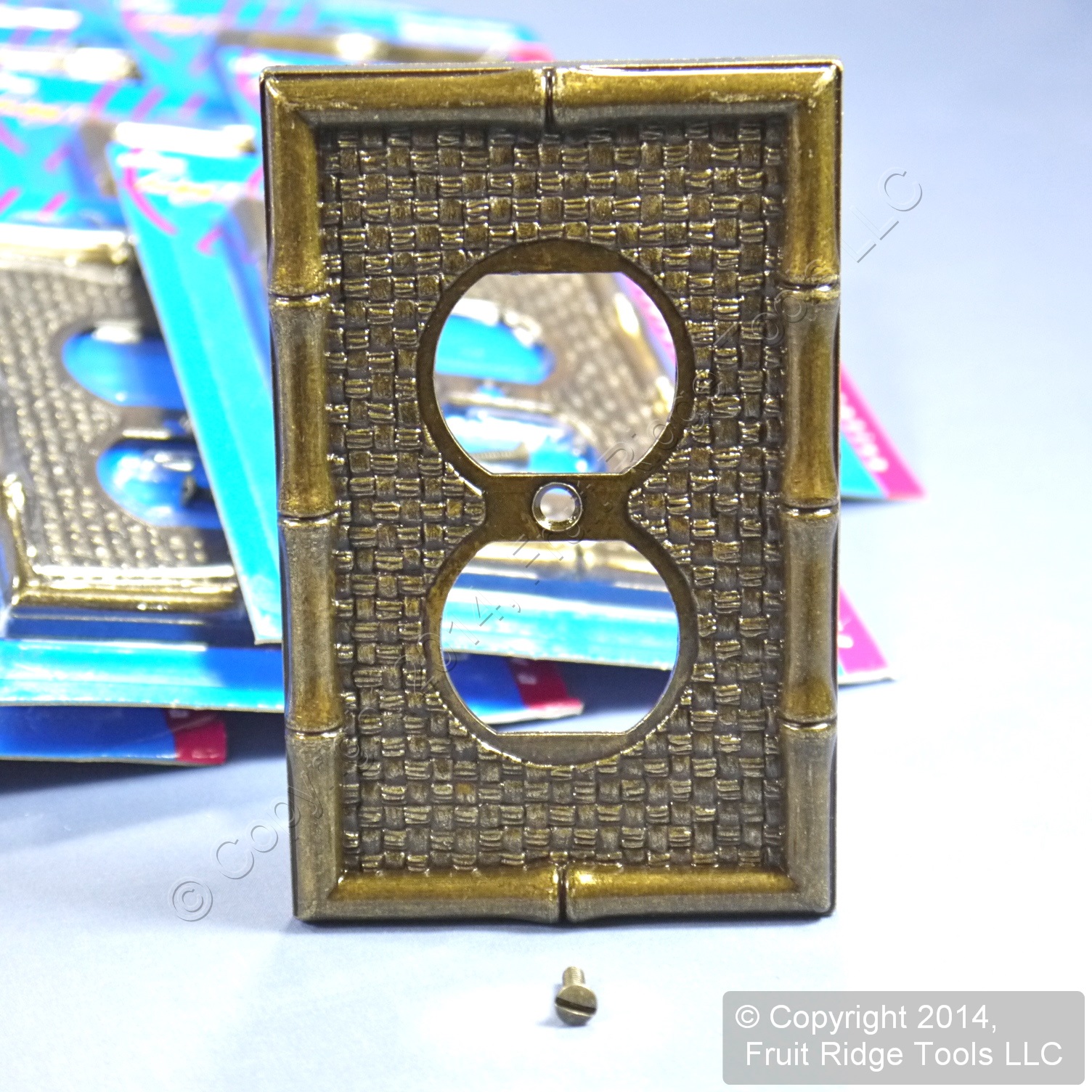 50 New Leviton Brass Tiki Bamboo Receptacle Wallplate Duplex Outlet