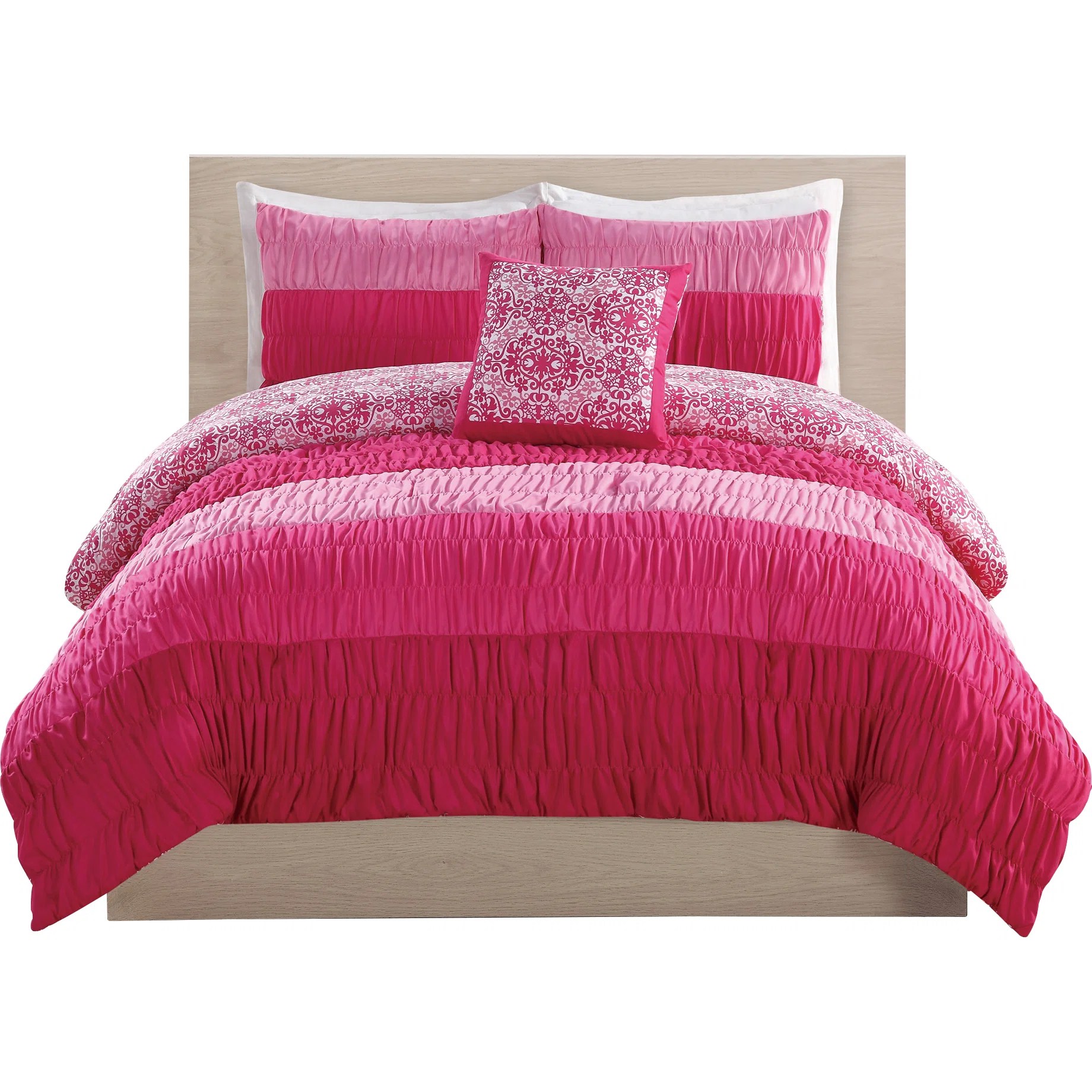 Bed Threads Colorfall Ruching Comforter Set & Reviews Wayfair