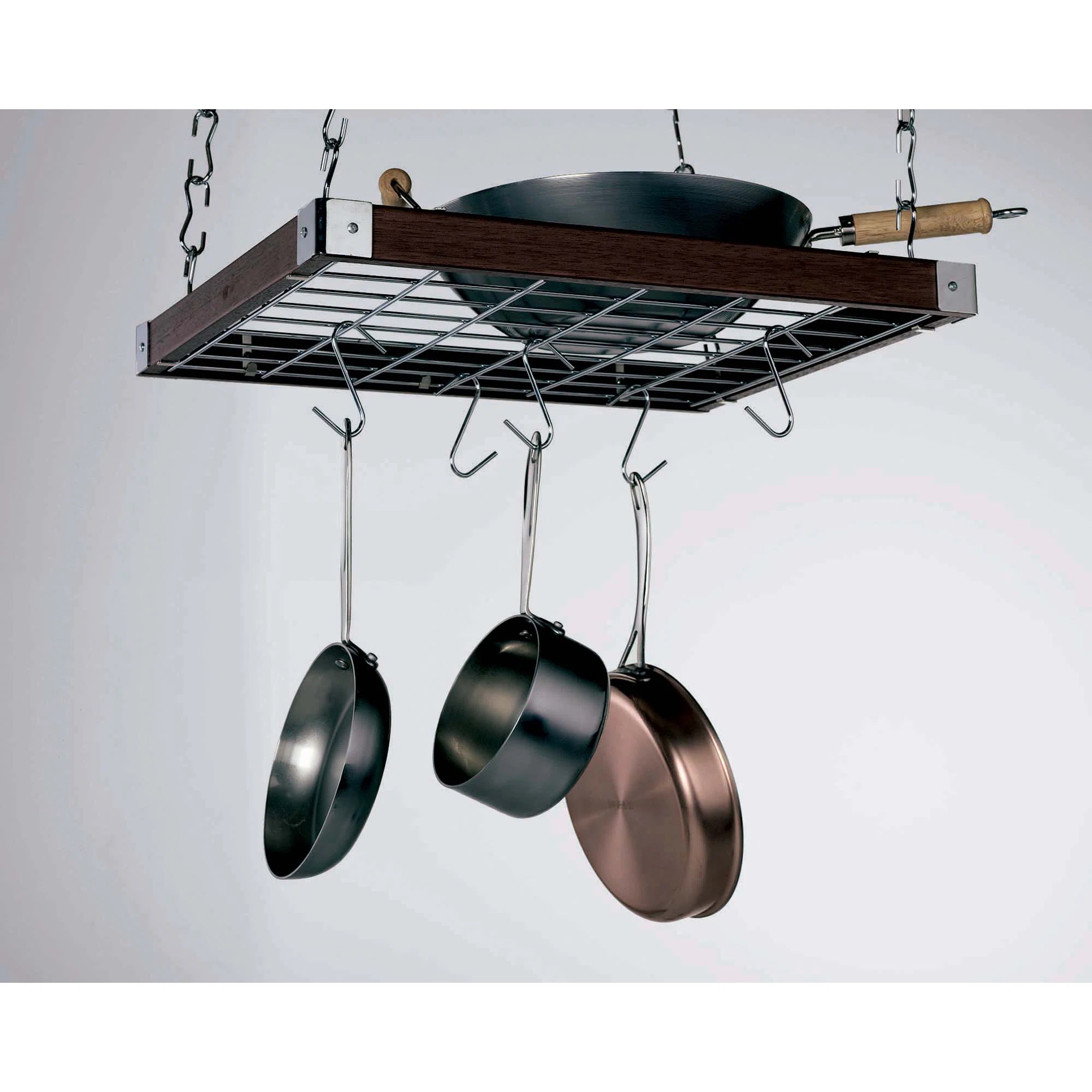 Concept Housewares Rectangular Ceiling Mounted Pot Rack & Reviews Wayfair