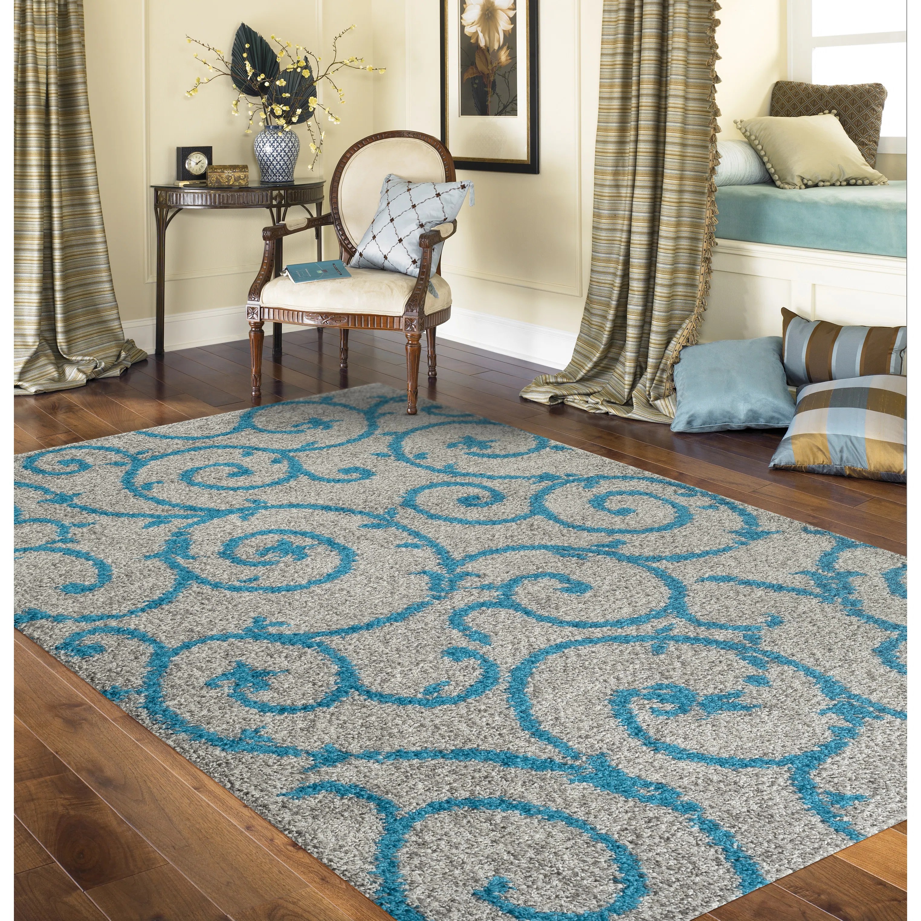 World Rug Gallery Florida Turquoise/Gray Area Rug & Reviews Wayfair