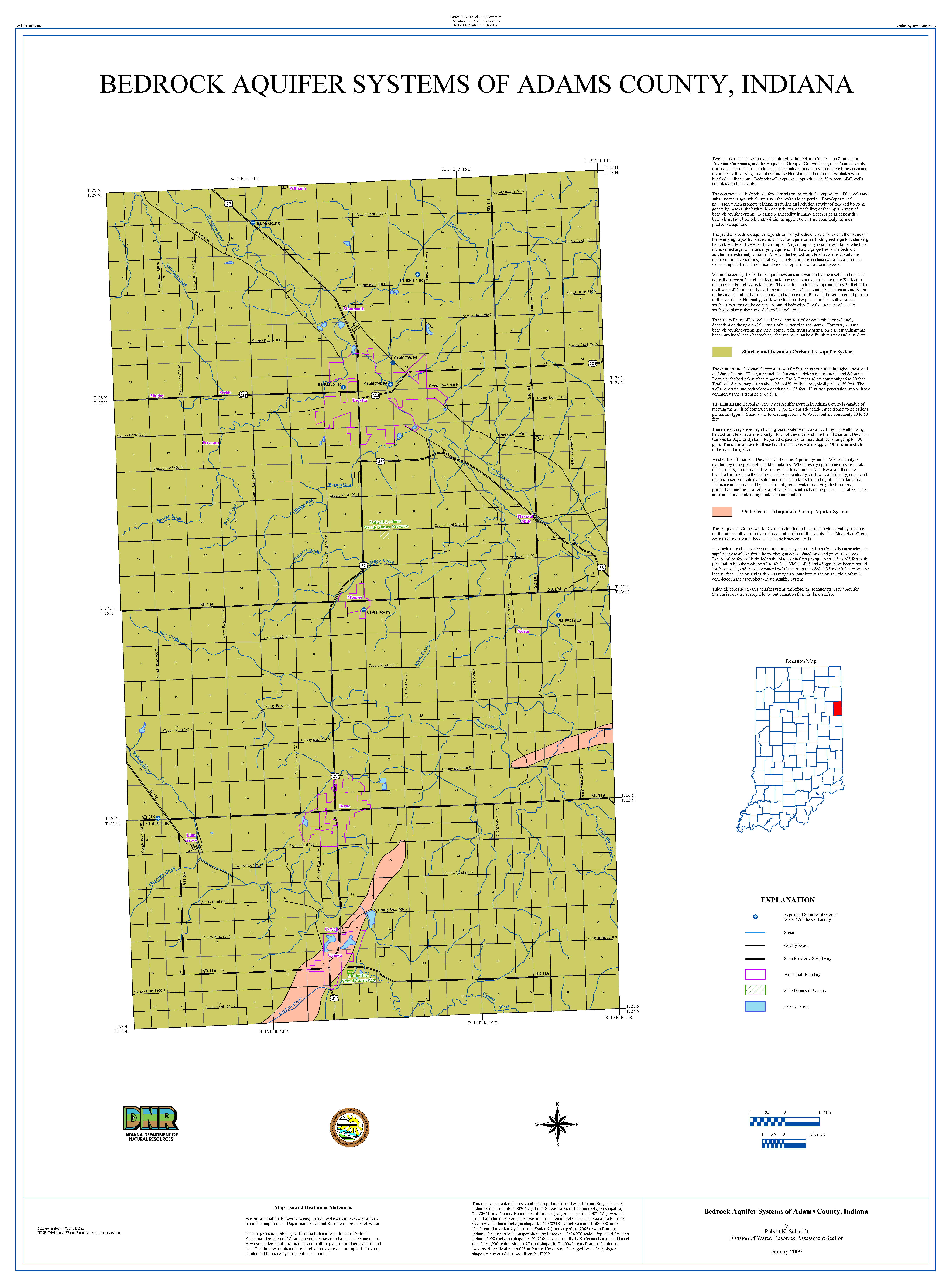 DNR Water Unconsolidated and Bedrock Aquifer Systems Adams County