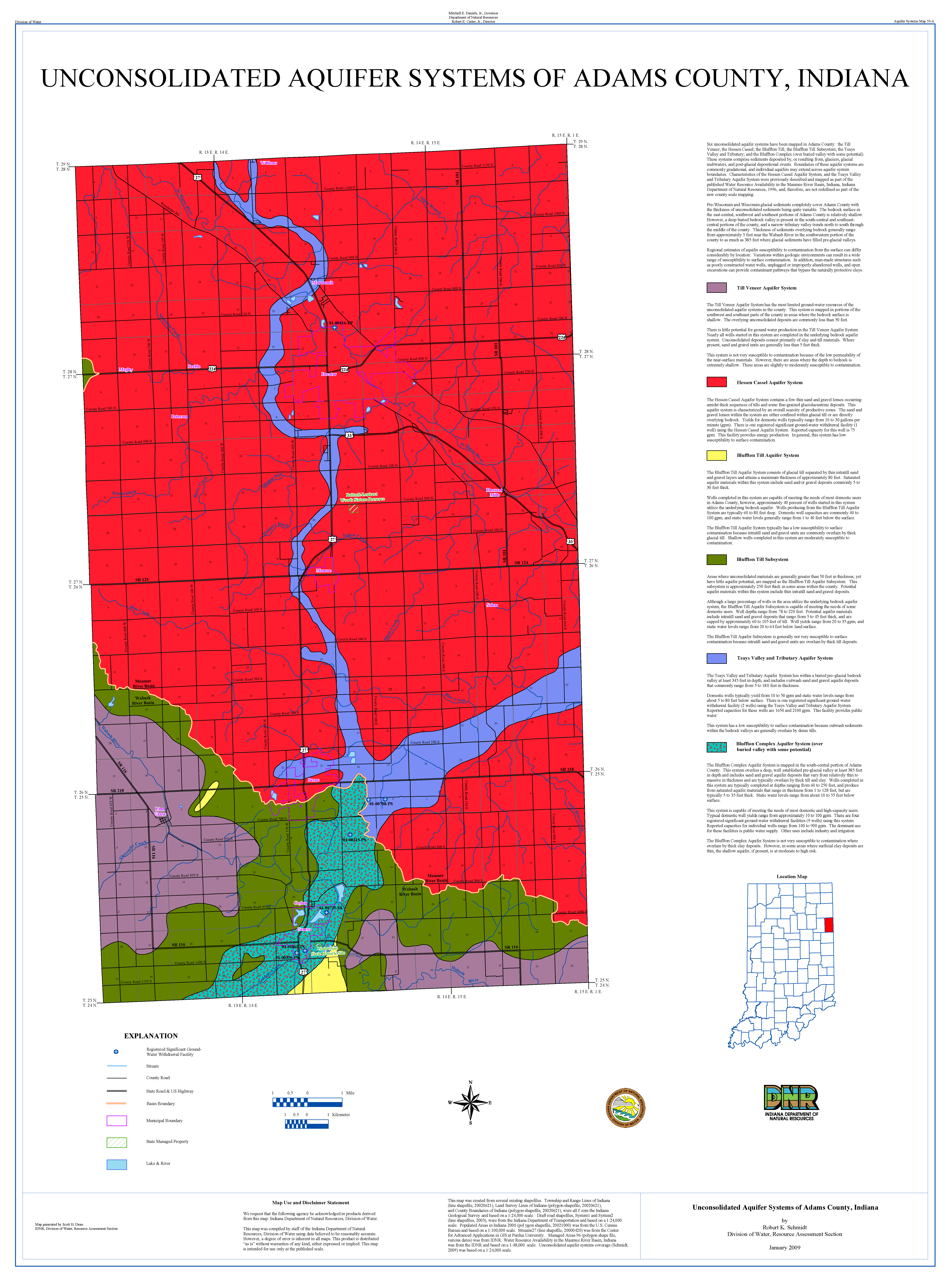 DNR Water Unconsolidated and Bedrock Aquifer Systems Adams County
