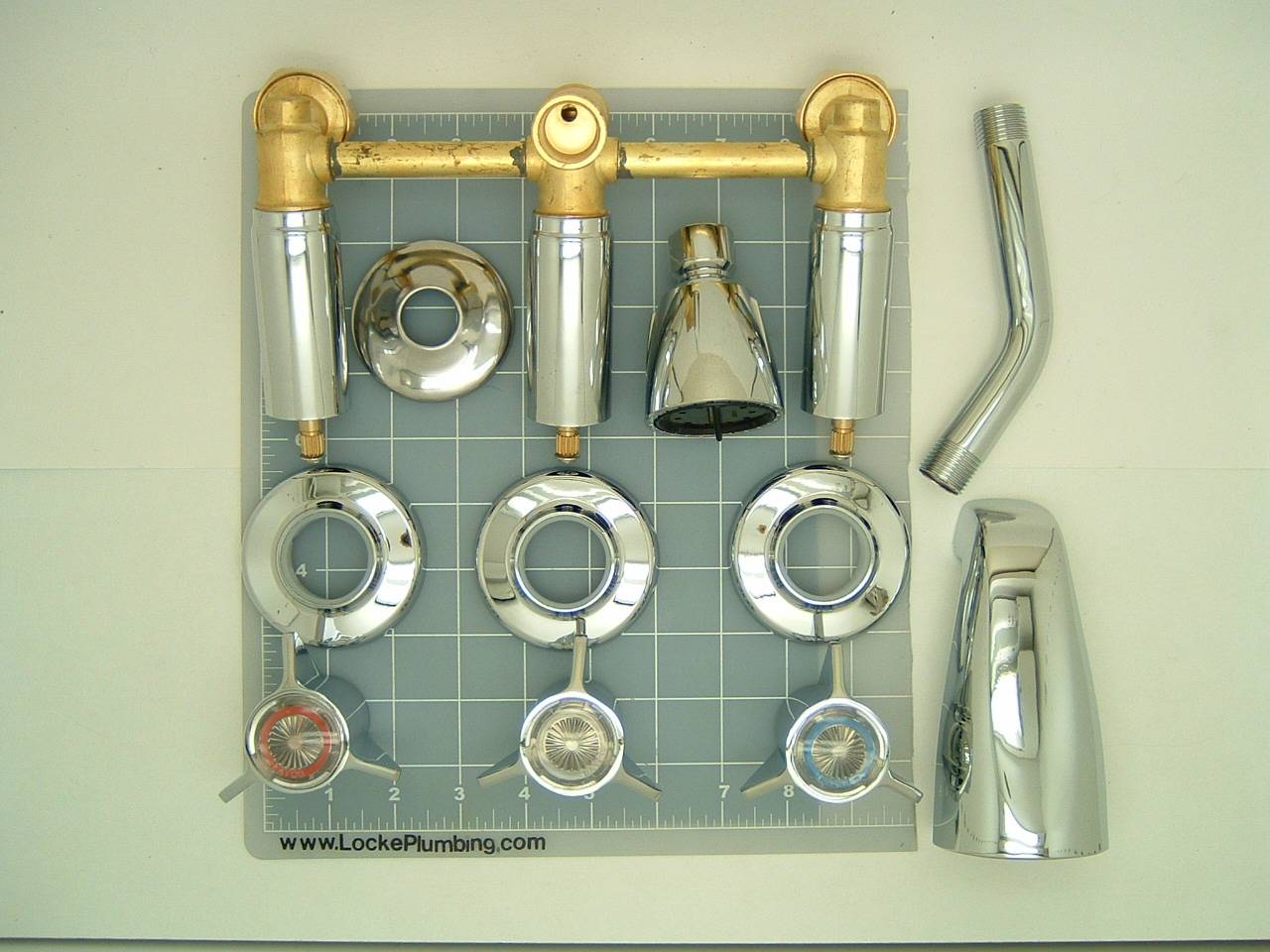 Sayco 3082 Three Handle Tub And Shower Faucet With Metal Handles