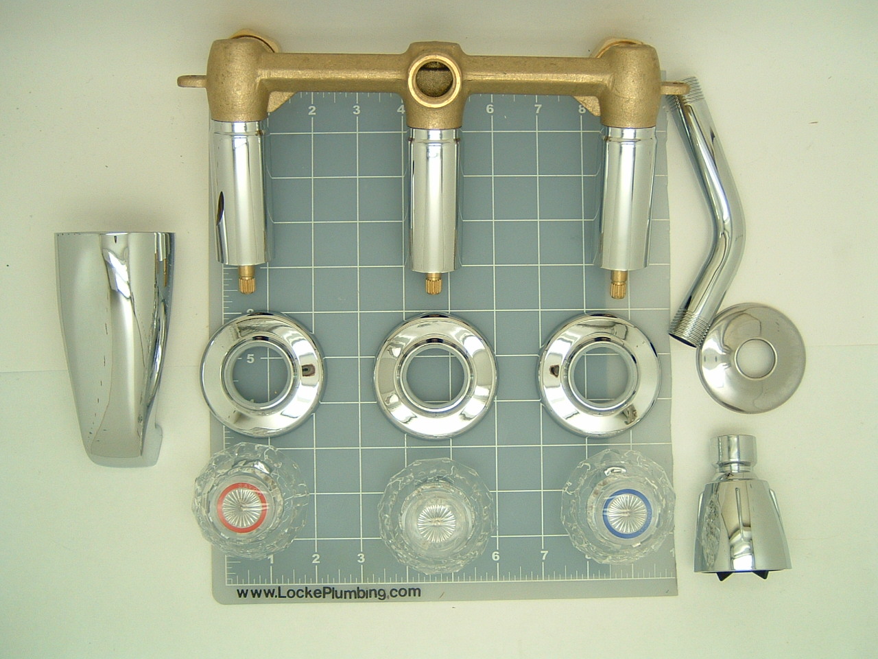 Sayco 308L2 Low Flow Three Handle Tub And Shower Faucet With Acrylic